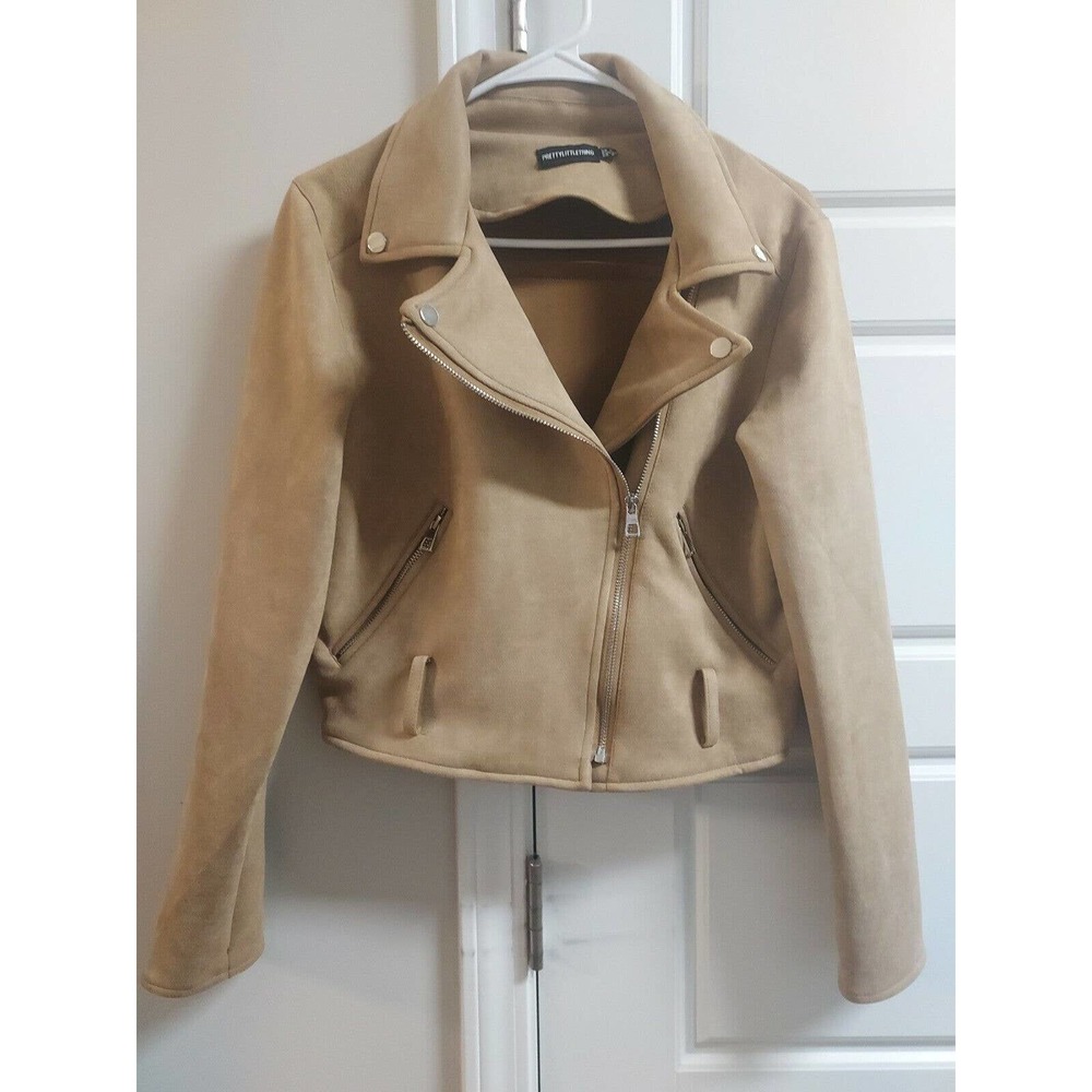 Pretty Little Thing Brown Jacket - No Belt Size 4 Cute And Clean Fast Shipping